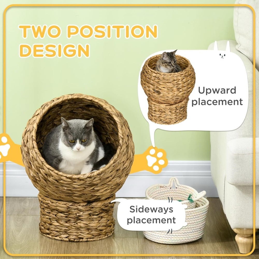 Two-Position Woven Cat Basket Without cushion